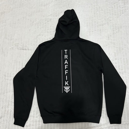 FELPA NERA CON CAPPUCCIO LOGO TRAFFIK